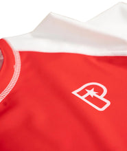 Load image into Gallery viewer, Progress profile rashguard- red and white