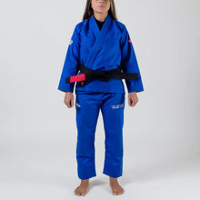 Lade das Bild in den Galerie-Viewer, Kimono BJJ (GI) Maeda Red Label 3.0 Blau für Frauen - Weißer Gürtel enthalten