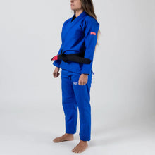 Lade das Bild in den Galerie-Viewer, Kimono BJJ (GI) Maeda Red Label 3.0 Blau für Frauen - Weißer Gürtel enthalten