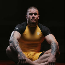 Load image into Gallery viewer, Progress profile rashguard- yellow gold
