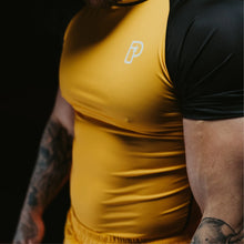 Load image into Gallery viewer, Progress profile rashguard- yellow gold