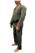 Load image into Gallery viewer, Kimono BJJ (GI) Maeda Red Label 3.0 Military Green - White belt included

