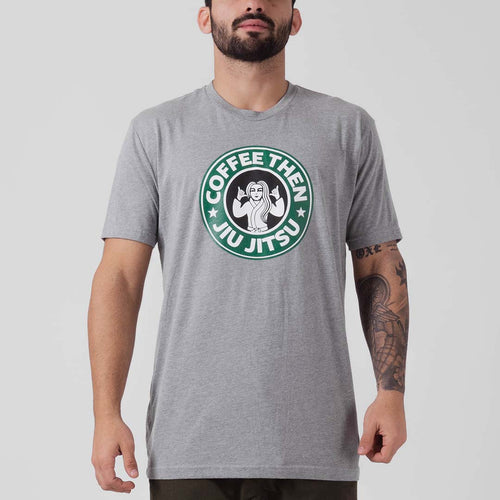 Camiseta Choke Republic Coffee Then Jiu Jitsu- Grau