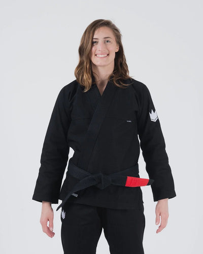 Kimono BJJ (GI) Kingz Kore V2 Women's -Negro -White Belt inklusive