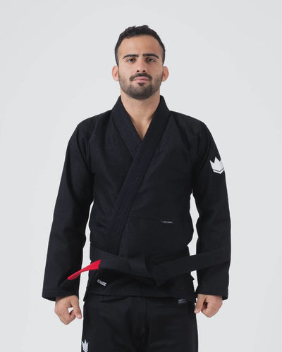 Kimono BJJ (GI) Kingz Kore V2-Schwarz-Weiß Gürtel enthalten