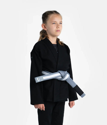 Kimono BJJ (GI) Fortschritt Kinder Die Akademie- Schwarzweiß Cinturon inklusive
