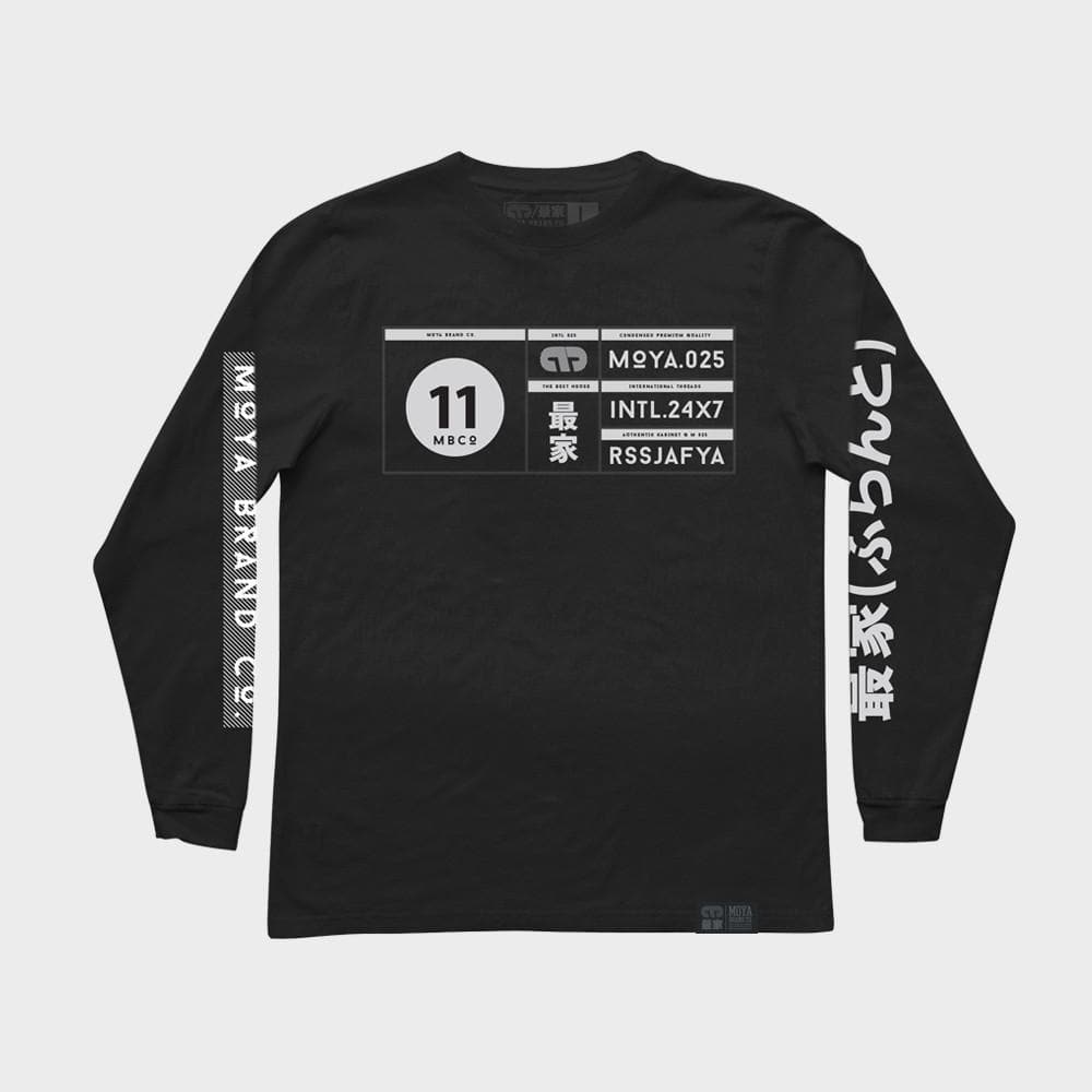 Camiseta de manga larga Moya Brand All Day- Negro - StockBJJ