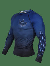 Load image into Gallery viewer, Kingz Crown 3.0 Ranked Rash Guard- Azul - StockBJJ
