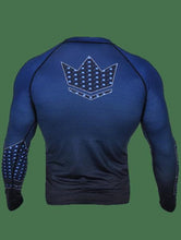 Load image into Gallery viewer, Kingz Crown 3.0 Ranked Rash Guard- Azul - StockBJJ
