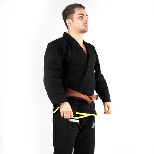 Kimono BJJ (GI) Fortschrittsbewegung Leichter Wettbewerb- Schwarz- Schwarz
