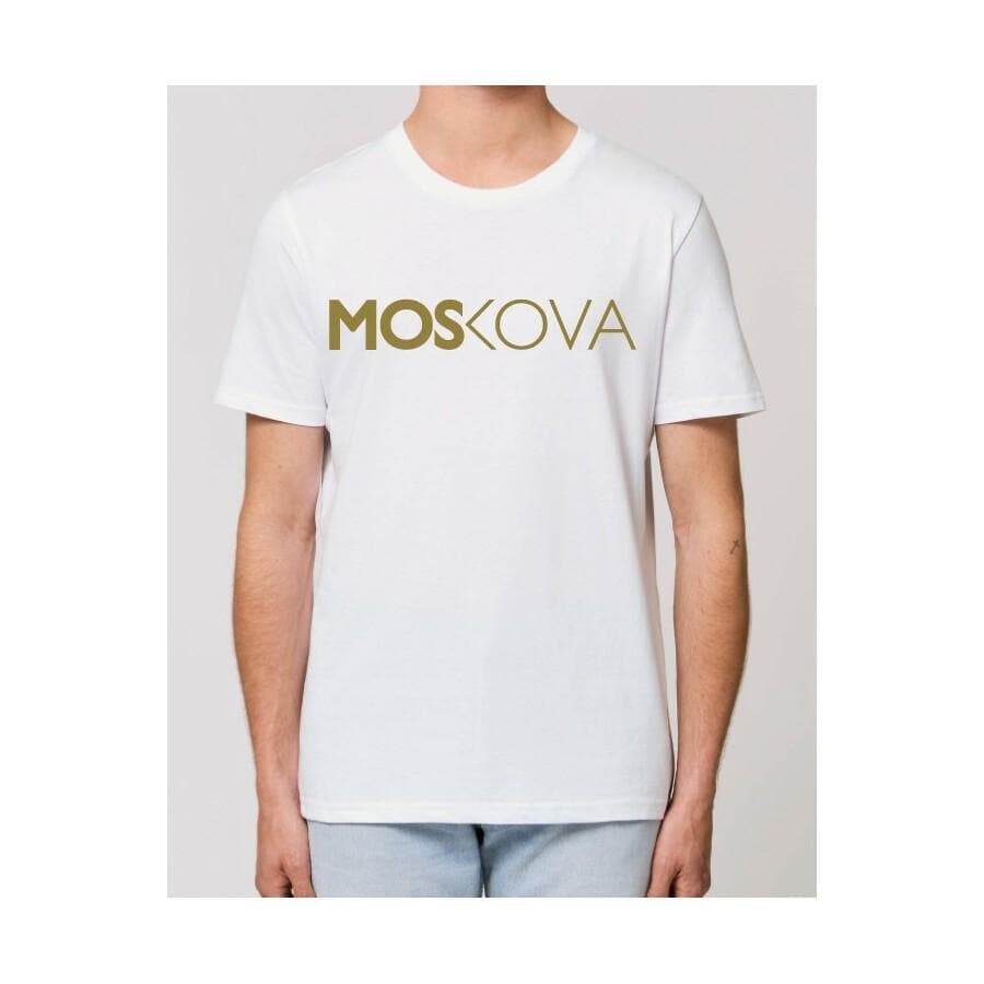 Moskova Tee Script Blanco-Oro Shiny - StockBJJ