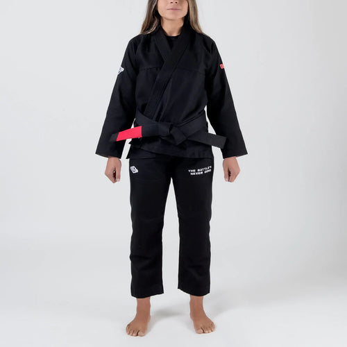 Kimono BJJ (GI) Maeda Red Label 3.0 Schwarz für Frauen - Weißer Gürtel enthalten