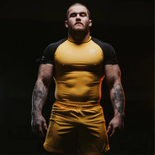Load image into Gallery viewer, Progress profile rashguard- yellow gold
