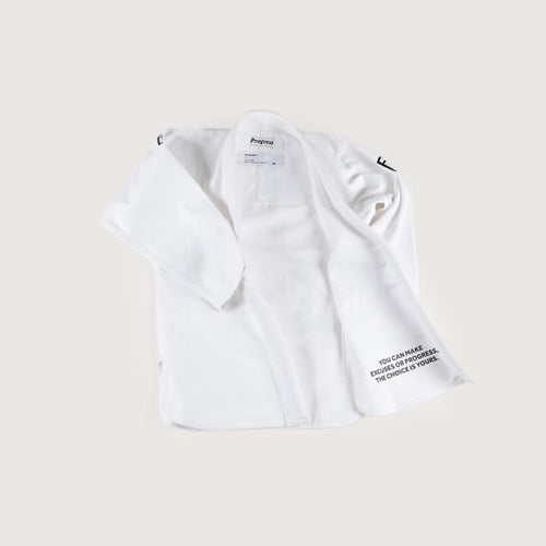 Kimono BJJ (GI) Progress The Academy-Weiß-Weiß-Gürtel enthalten