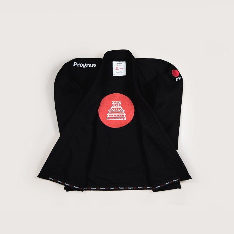 Kimono BJJ (GI) Fortschritte die Tempelschwarze Edition